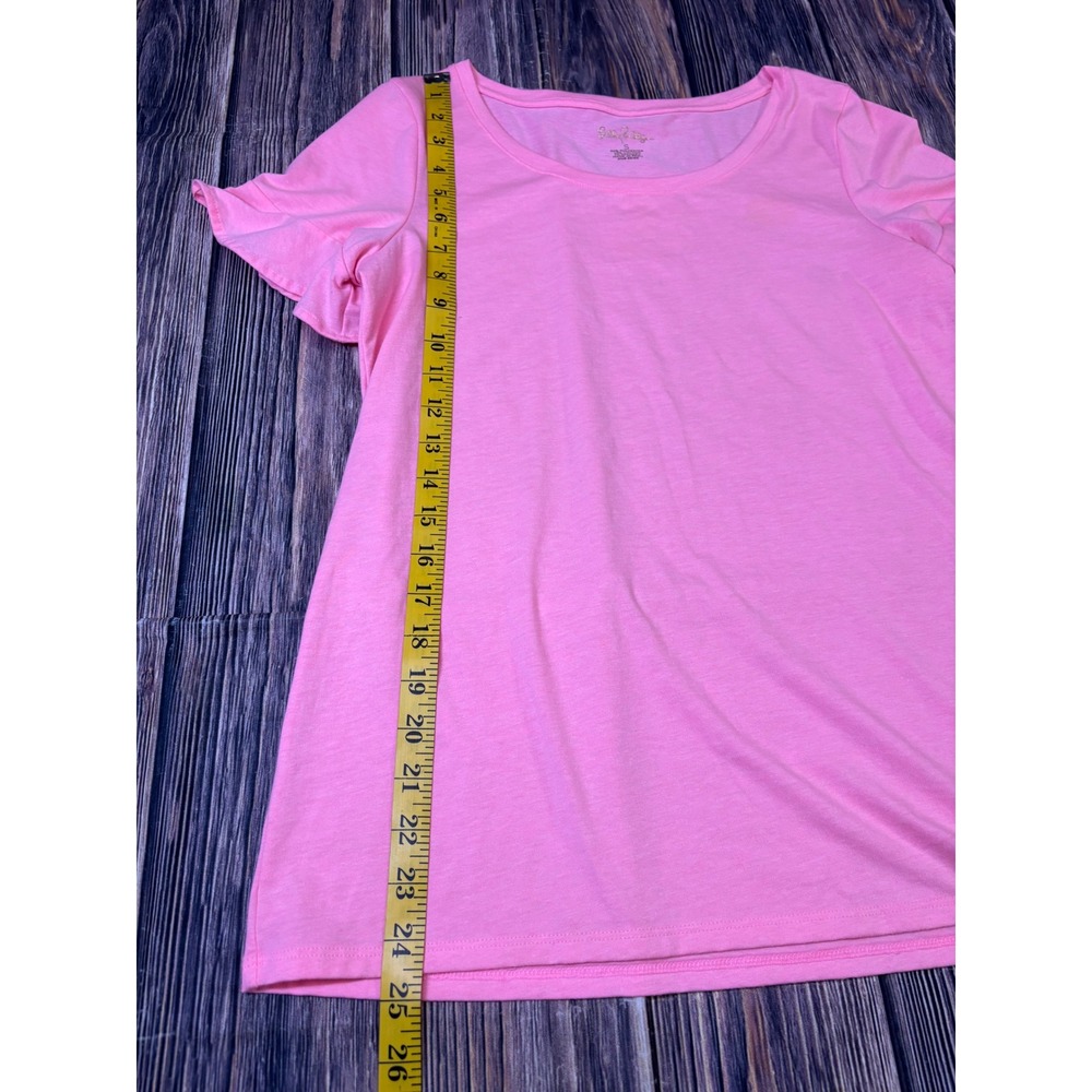 Lilly Pulitzer T-Shirt Womens Small Pink Slub Knit Ruffle Sleeve Scoop Neck - Picture 4 of 12